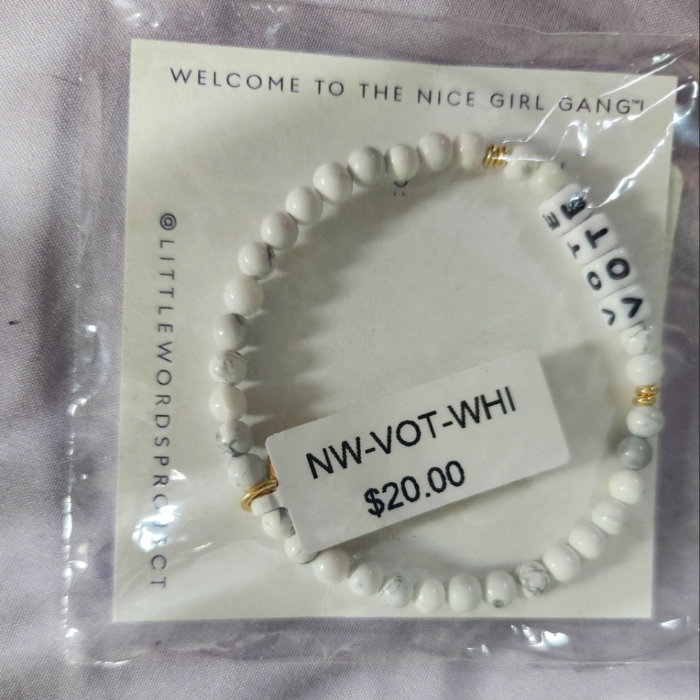 NWT little Words Project bracelet "vote"